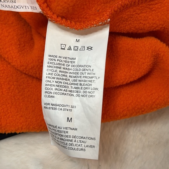Nautica Orange & Navy Blue Fleece 1/4 Zip Front Pullover Sweater- … - Picture 5 of 10